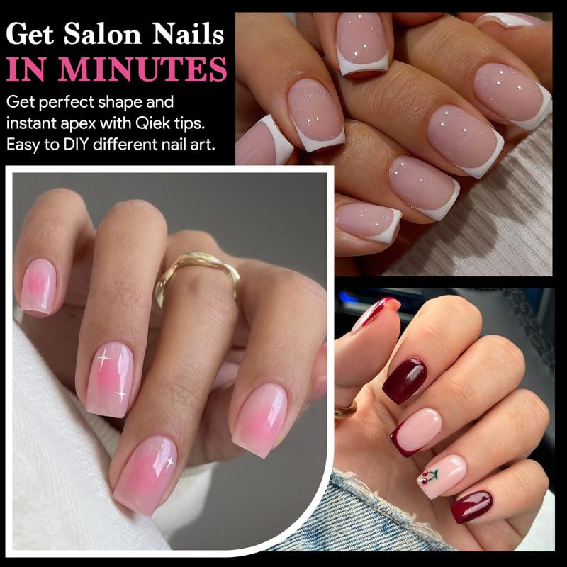 Extra Short Square False Nail Tips, 15 Sizes 510 PCS Clear French Press On Fake Nail Pre-shaped Half Matte Full Cover Gel Nail Tip Extensions Thick Long Lasting for DIY Beginners & Salon Manicure-BrightBean Baby