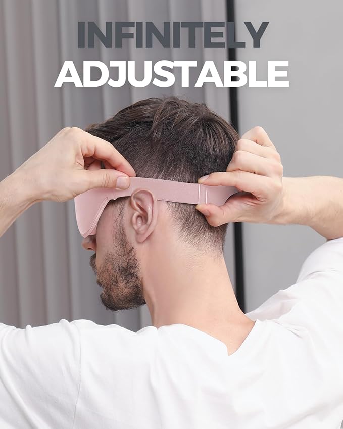 MZOO Luxury Sleep Mask for Back, Side Sleeper, Complete Light Blocking Sleeping Eye Mask Night Blindfold, 3D Zero Pressure & Spacious for Lash Extensions, Breathable Soft Eye Cover Flight Nap Travel-BrightBean Baby