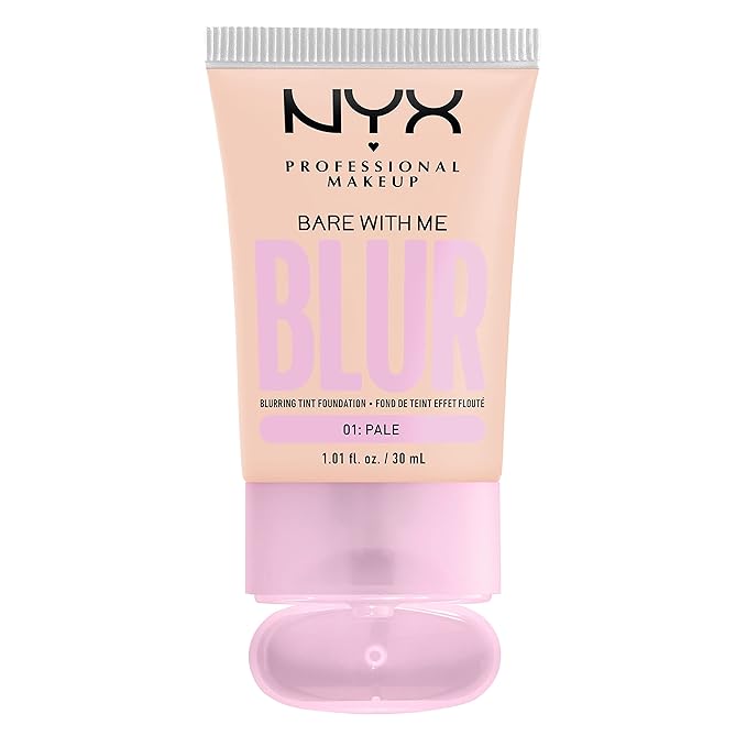 NYX PROFESSIONAL MAKEUP Bare With Me Blur Skin Tint Foundation Make Up with Matcha, Glycerin & Niacinamide - Pale-BrightBean Baby