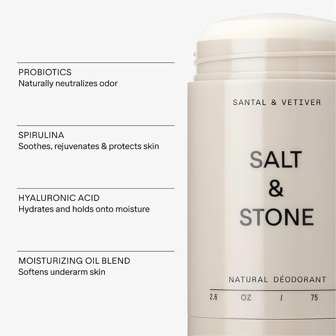 Salt & Stone Body Mist + Natural Deodorant Bundle | Santal & Vetiver-BrightBean Baby