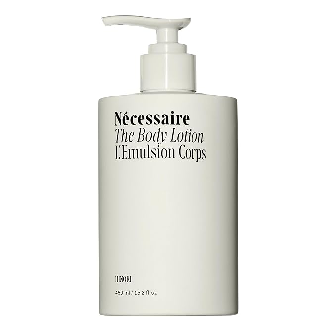 Nécessaire The Body Lotion with Pump. Hinoki. Multi-Peptide Firming Lotion to Moisturize, Firm, Strengthen. 2.5% Niacinamide, Vitamin C/E + Omega 6/9. 450ml / 15.2 fl oz-BrightBean Baby