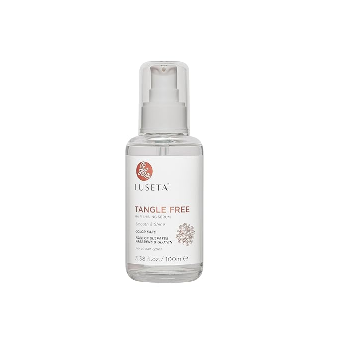 Luseta Tangle Free Routine Hair Serum Oil for Women and Men Detangling with Keratin and Argan Oil, Color Safe for Curly and Wavy Hair, Paraben & Gluten Free 3.38oz-BrightBean Baby