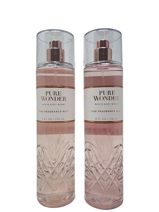 Bath & Body Works PURE WONDER Fine Fragrance Mist - Value Pack Lot of 2, Pink, 8 Fl Oz (Pack of 2)-BrightBean Baby
