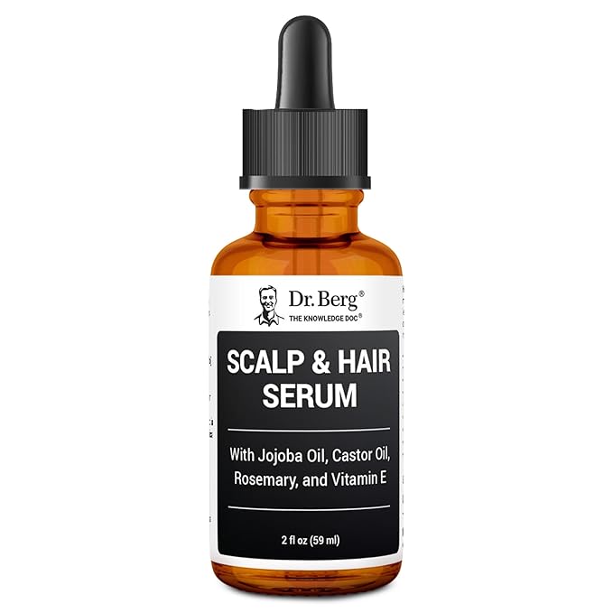 Dr. Berg Scalp & Hair Serum (Improved Formula) with Vitamin D3 & E - Clinically Tested, Paraben- and Sulfate-Free Hair Oil for Women & Men - Includes Rosemary Oil, Castor Oil & Jojoba Oil - 2 Fl oz-BrightBean Baby
