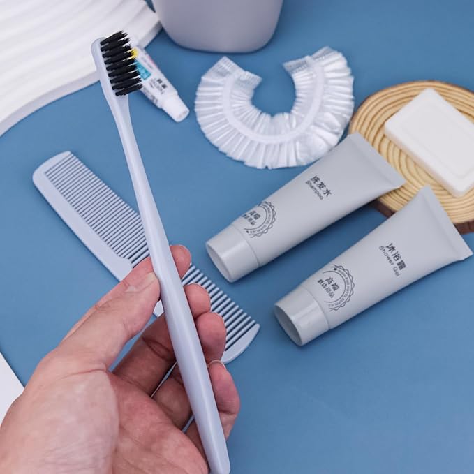 Hygiene Kit, Hygiene Kit Bulk, Travel Hygiene Kit With Toothbrush, Toothpaste, Comb, Shampoo, Shower Gel, Shower Cap And Soap, Individually Packed, Suitable For Hotel, Home, Travel (25 sets)-BrightBean Baby