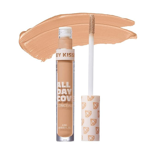 Ruby Kisses All Day Concealer Lightweight Full Coverage Multi-Use Concealer 0.13 Fl Oz (Natural Buff)-BrightBean Baby