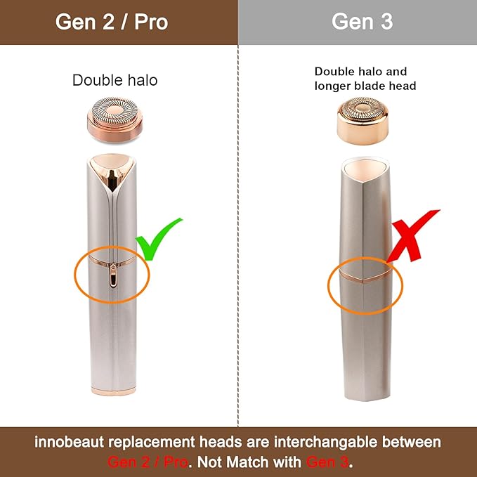Facial Hair Remover Replacement Heads Gen 2 for Flawless Finishing Touch, Double Ring Blades Compatible with Flawless Generation 2 Devicce