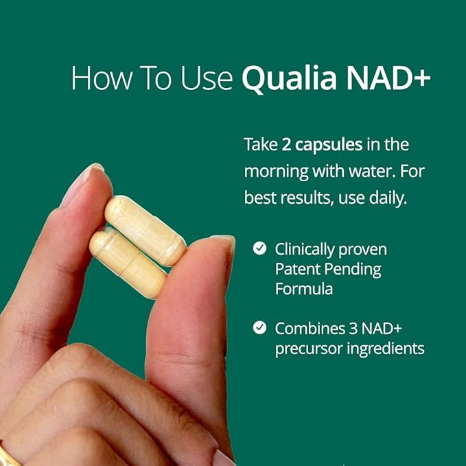 Qualia NAD Supplement — Clinically Proven to Boost NAD+ up to 67%. Optimized Aging, Energy, Focus. Elite NAD+ Ingredients: Nicotinamide Riboside (NIAGEN,) Niacin, Niacinamide (2 Month Supply)-BrightBean Baby
