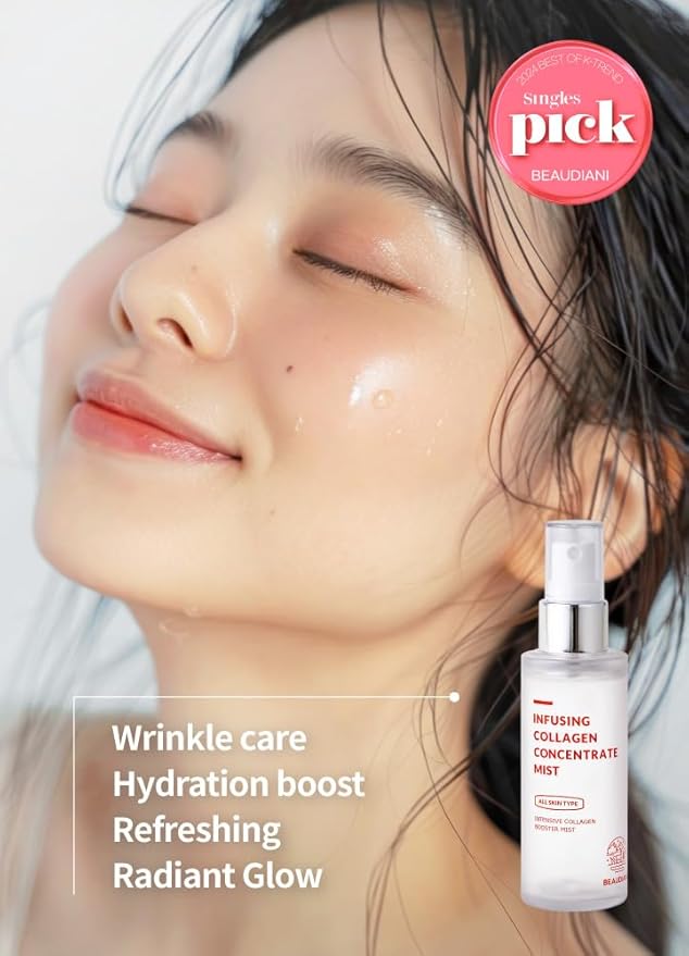 Collagen Facial Mist – Hydrating & Firming Spray for Face, Anti-Wrinkle Korean Skincare, Daily Moisturizer & Skin Tightening Mist with Nourishing Collagen (1.69 fl oz)-BrightBean Baby