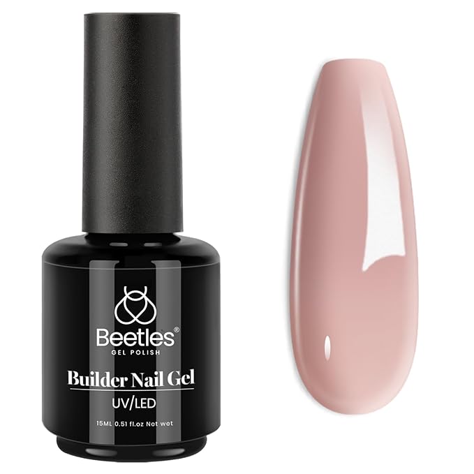 Beetles Builder Gel for Nails 7 in 1 Builder Nail Gel Color Nude Brown for Nails Extension & Building Apex Strengthen Thin Nails DIY Salon at Home Nail Art Base Gel Needed Gift for Women-BrightBean Baby