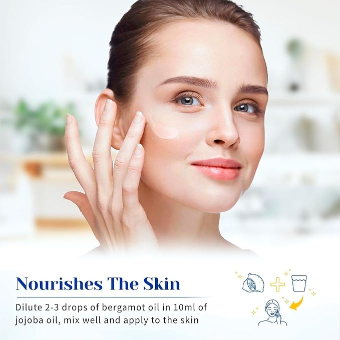 HIQILI Bergamot Essential Oil for Diffuser, Skin, Hair, DIY, 100% Pure & Natural - 3.38 Fl Oz (100 mL)-BrightBean Baby