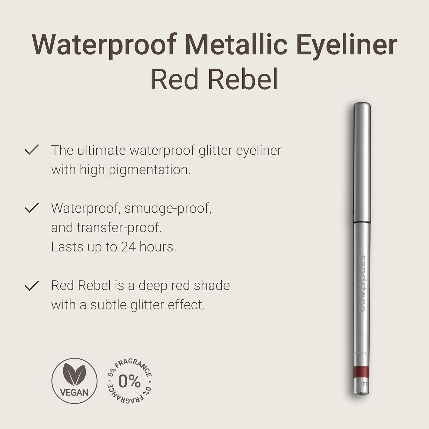 Hypoallergenic Waterproof Red Rebel Eyeliner Pencil-BrightBean Baby