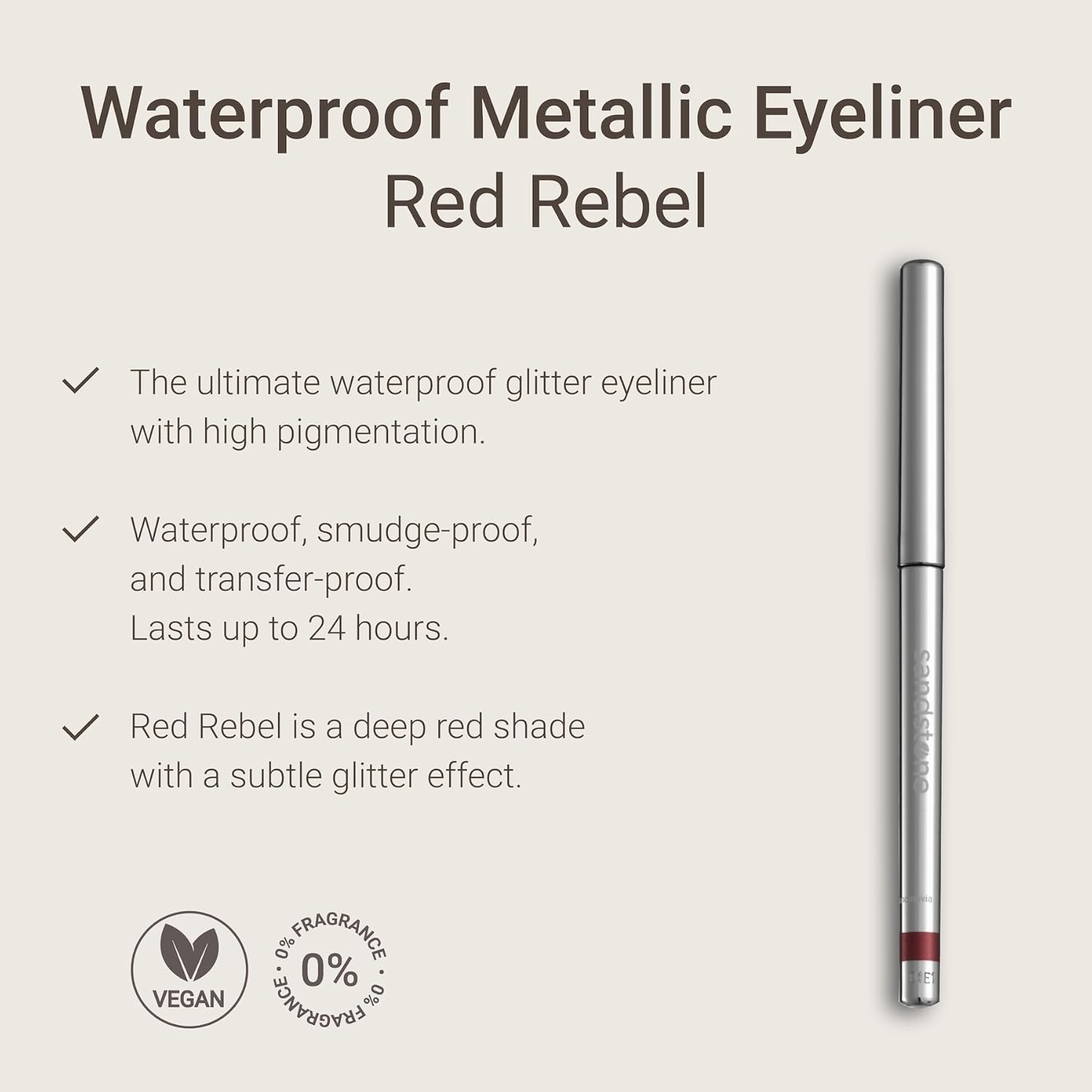 Hypoallergenic Waterproof Red Rebel Eyeliner Pencil-BrightBean Baby