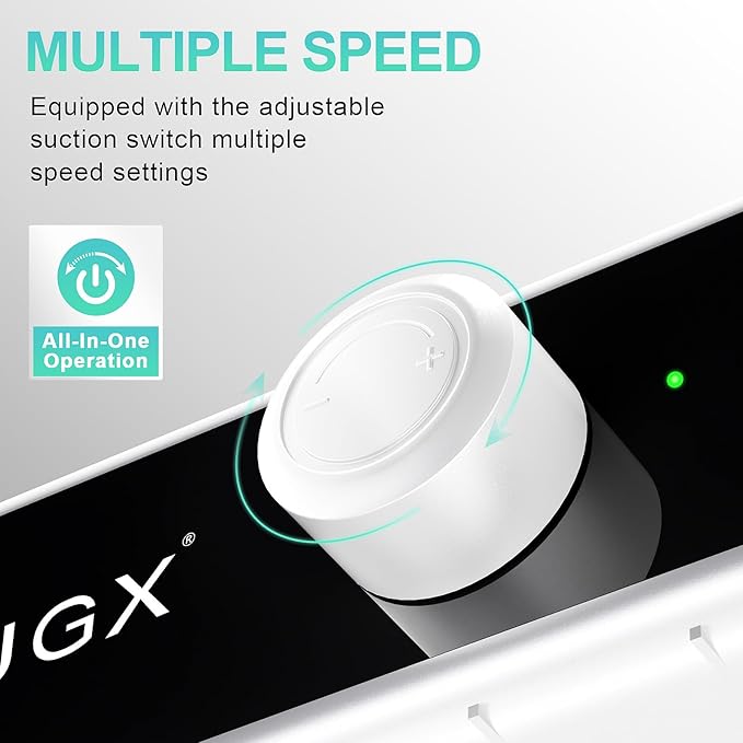 L'UGX Professional Nail Dust Collector, 650Pa Nail Vacuum Dust Collector Nail Tech Fan Extractor Powerful Suction Machine for Acrylic Nail Polishing, Perfect for Home Salon Use-BrightBean Baby