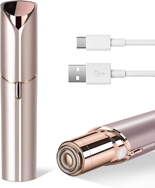 Facial Hair Remover for Women- as Seen on TV Painless Face Shaver -Mini Hair Remover, Electric Razor Shaver Portable Bikini Epilator for Lips, Chin, Armpit, Peach Fuzz, Fingers, Neck, Cheek(Champagne-BrightBean Baby