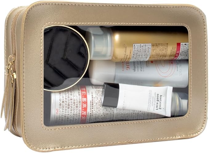 Clear Makeup Bag Small, TSA Approved Portable Toiletry Bag with Zipper Cosmetic Travel Bag Makeup Organizer Case Mini Makeup Pouch for Purse Car Organizer Bag for Women Men-BrightBean Baby