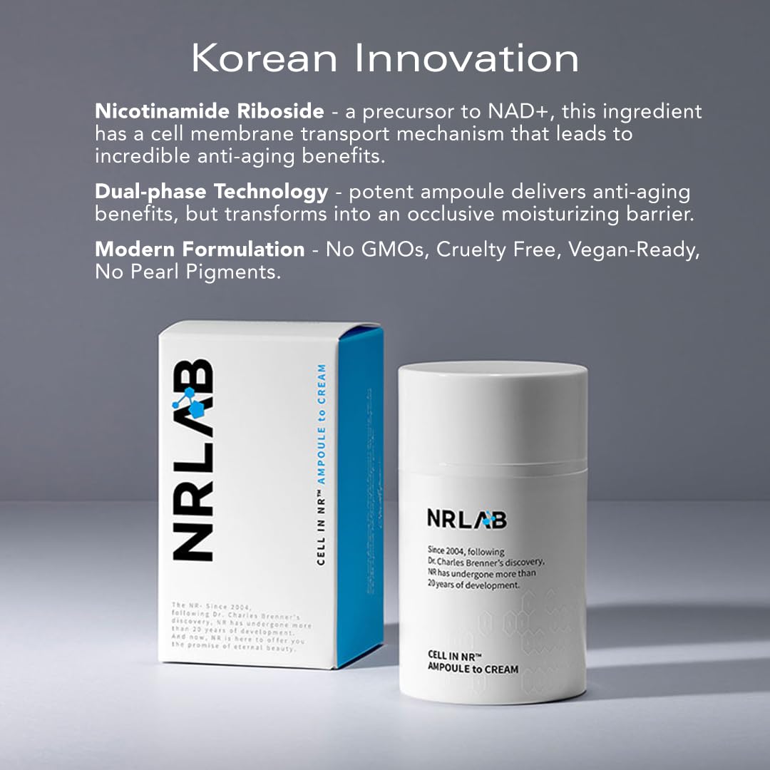 Anti-Aging Korean Serum with NR for Glass Skin– Hydrating, Anti-Aging, Firming & Brightening– Clinically Tested - K-Beauty Innovation - Korean Moisturizer – Ampoule-to-Cream Formula [1.52oz]-BrightBean Baby