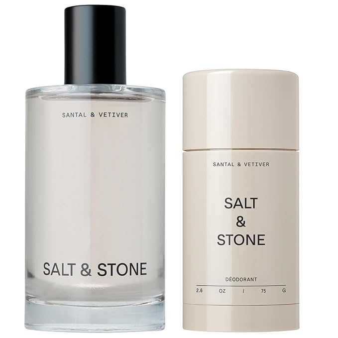 Salt & Stone Body Mist + Natural Deodorant Bundle | Santal & Vetiver-BrightBean Baby