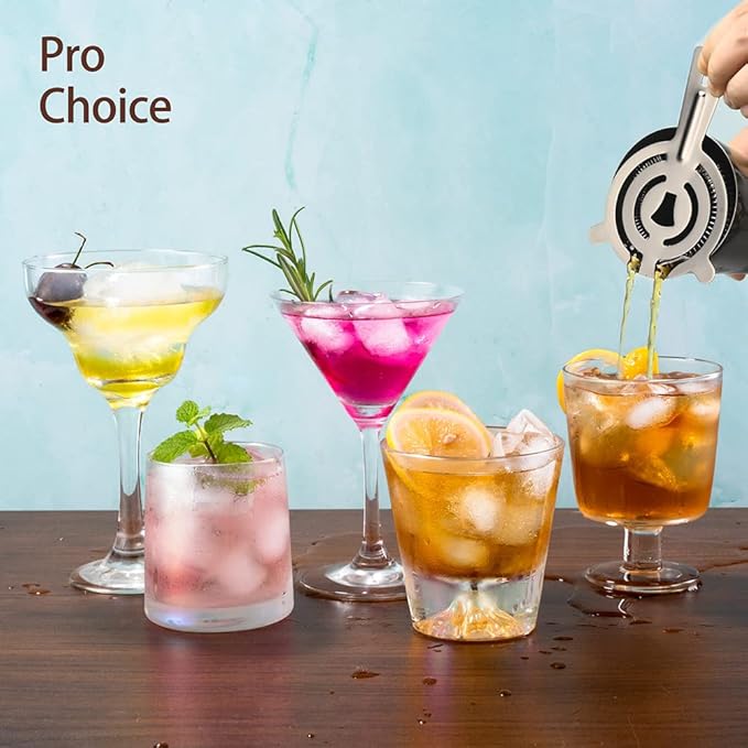 Boston Cocktail Shaker Black, Cocktail Shaker Tins Weighted, Bar Shaker Set Bartender Shakers for Bartending - Martini Shaker Stainless Steel Drink Mixer | Bar Tools Metal Shaking Tin | Gunmetal