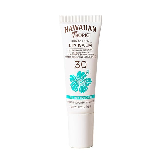 Hawaiian Tropic Lip Sunscreen SPF 30, Island Coconut | SPF Lip Balm, Beach Essentials, Travel Size Sunscreen for Lips, 0.3oz-BrightBean Baby
