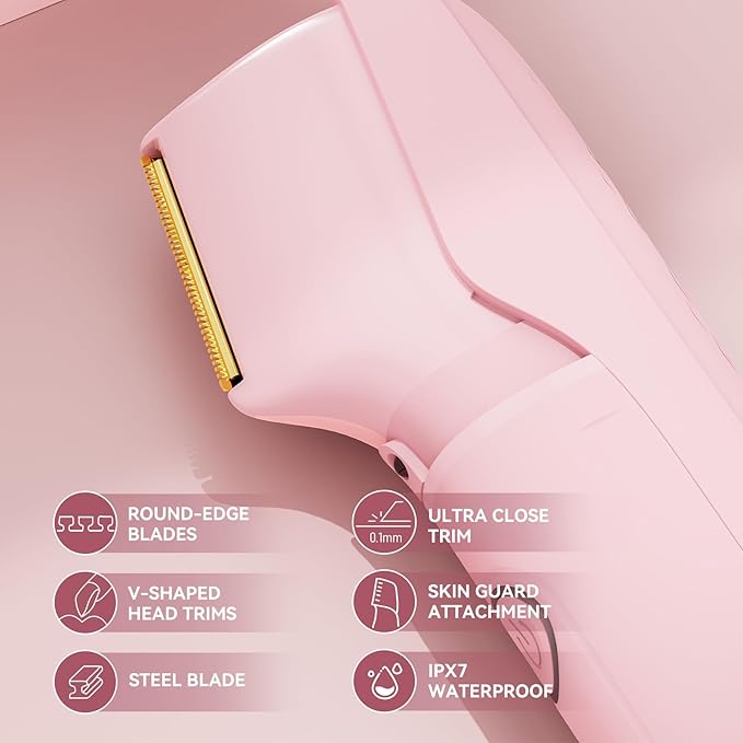 Women's Bikini Trimmer - Painless Body Shaver with Curved Single Blade, Waterproof for Sensitive Skin & Intimate Areas-BrightBean Baby