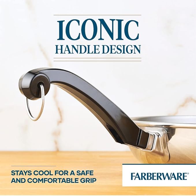 Farberware Classic Stainless Steel Cookware Set 15-Piece - Complete Kitchen Pots and Pans