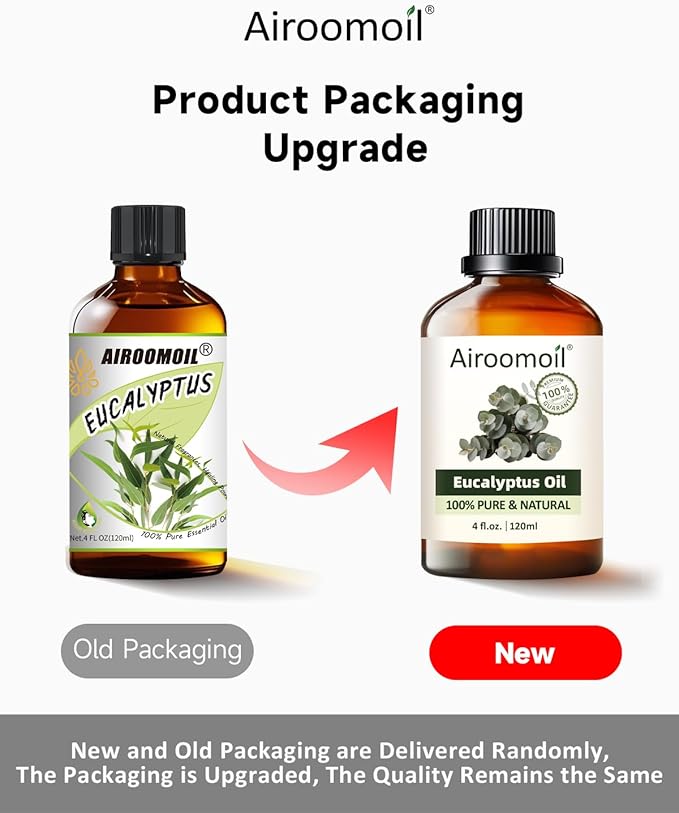 Pure Eucalyptus Essential Oil, 100% Pure Natural Eucalyptus Essential Oil, Premium Grade Essential Oils for Diffusers for Home, Skin, Care Massage, Soap Making, Aromatherapy, 4 Fl Oz | 120ml-BrightBean Baby