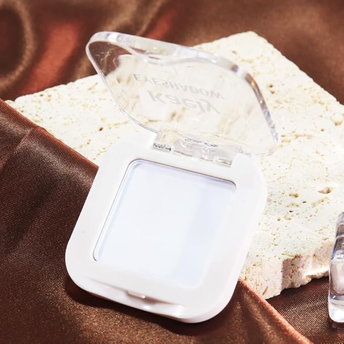 evpct Matte White Eyeshadow Singles, White Matte Cream Powder Eye Shadow Palette Makeup for Older Women, High Pigment Waterproof Monochrome Mini Eyeshadow Palette, sombra de ojos-BrightBean Baby