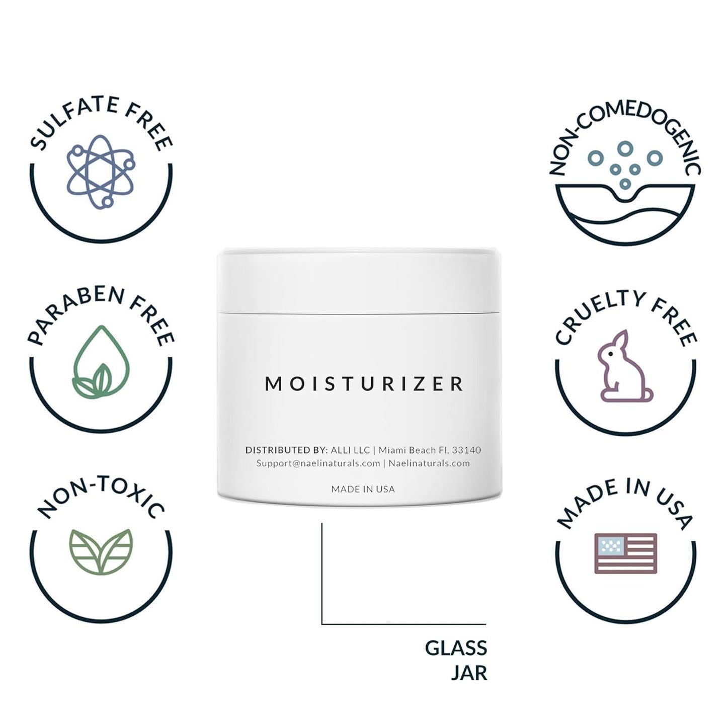 NAELI Face Moisturizer with SPF 30, Anti Aging Collagen & Peptide Cream, Reduces Wrinkles - Lightweight Skin Hydration with Hyaluronic Acid, Paraben Free & Non-Comedogenic Sunscreen, 3.4 oz-BrightBean Baby