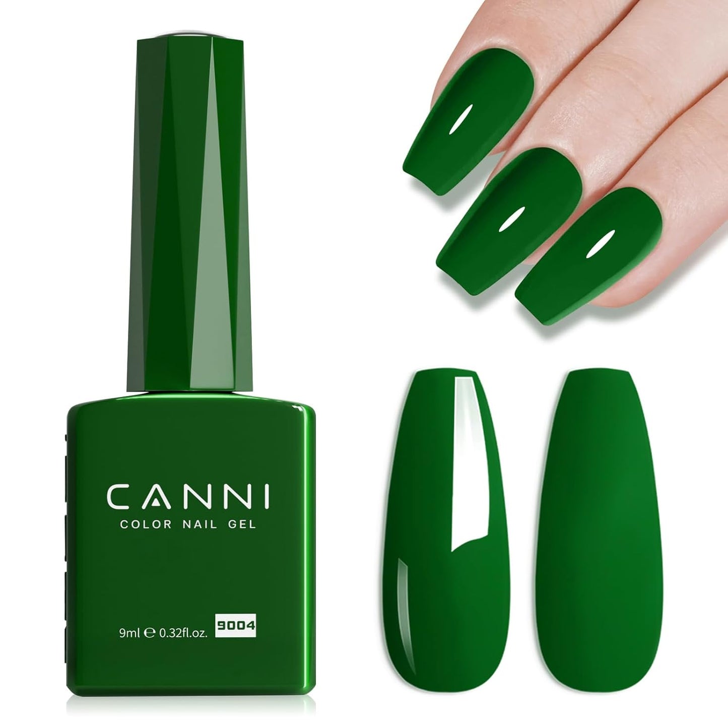 CANNI Green Gel Nail Polish, 1Pcs Emerald Dark Green Color Gel Polish Nail High Gloss Soak Off UV French Manicure Salon DIY-BrightBean Baby