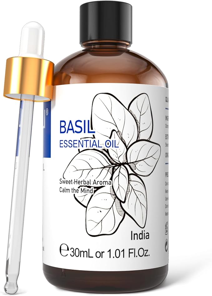HIQILI 1 Fl Oz Basil Essential Oil, 100% Pure Undiluted for Skin, Diffuser - 30ml-BrightBean Baby