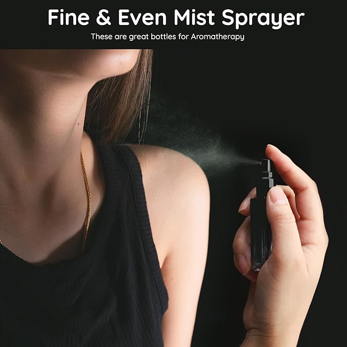 Segbeauty Travel Perfume Bottle Refillable, 5pcs 10ML Mini Glass Perfume Containers with Funnel and Pipette, Empty Portable Leak-proof Fragrance Bottles Spray Atomizer Pump Bottle Kit for Toiletries-BrightBean Baby