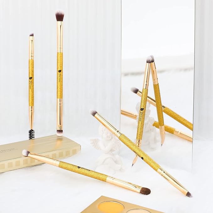 DUcare Eyeshadow Brushes Set Duo End Eye Makeup Brushes Professional Eyeshadow Brush set 5Pcs Travel Concealer Eyebrow Eyelash Eye Liners Blending-BrightBean Baby