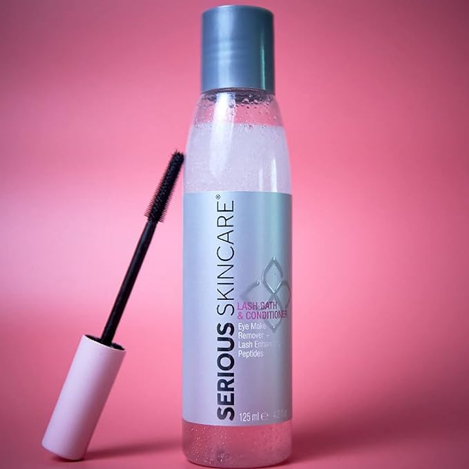 Serious Skincare Lash Bath & Conditioner - Double Action Eye Makeup Remover - Oil Free - Enhancing Peptides Promotes Eyelash Growth - Clover Flower - Effortlessly Removes Waterproof Mascara - 4 oz.-BrightBean Baby