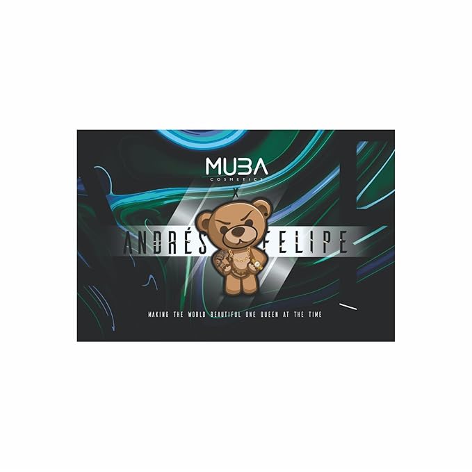 MUBA COSMETICS Andrés Felipe All in One Makeup Palette - Face Makeup Set with 12-Color Matte & Shimmer Eyeshadow Palette with Face Highlighter, Makeup Blush, Contour Powder-BrightBean Baby