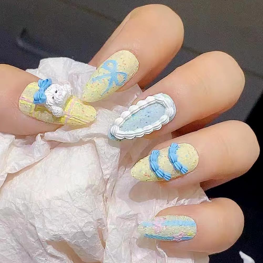 Nail Art Silicone Mold Embossed Cream Chain Design DIY Manicure 3D Carving Template with 6 Patterns, Resin Craft Making Tool Mould for Women Nail Decoration-BrightBean Baby