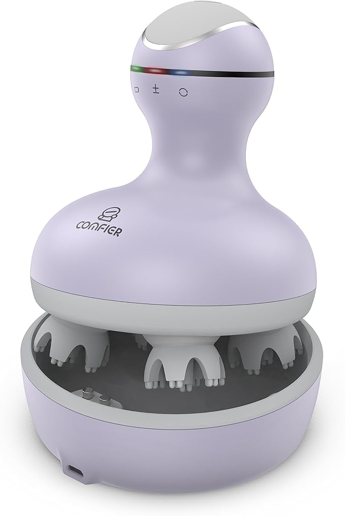 COMFIER Electric Scalp Massager with Mutlti-Modes Vibration, Portable Handheld Head Scratcher for Hair Growth,Waterproof Head Massager for Full Body,Dog Cat Massager for Deep Clean and Stress Relax-BrightBean Baby