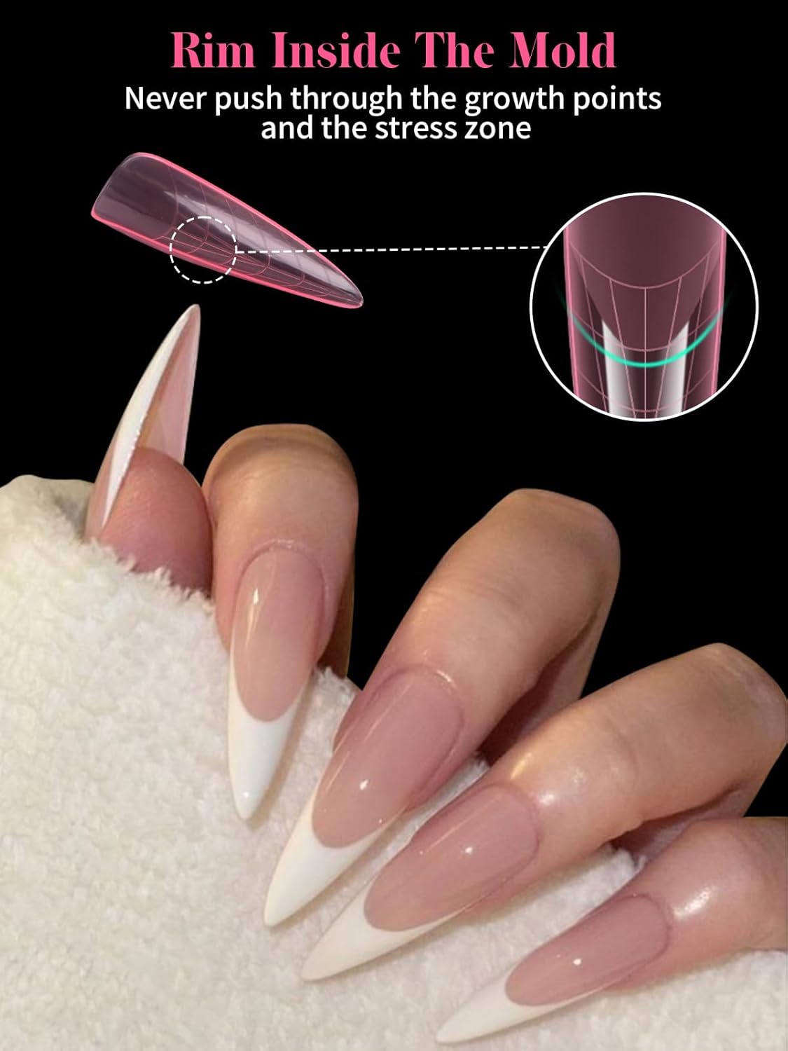 EBANKU Dual Nail Forms for Poly Extension Gel, 120 PCS Pink Nail Molds 12 Sizes Nail Extension Forms for Builder Gel Manicure Design Salon DIY-BrightBean Baby