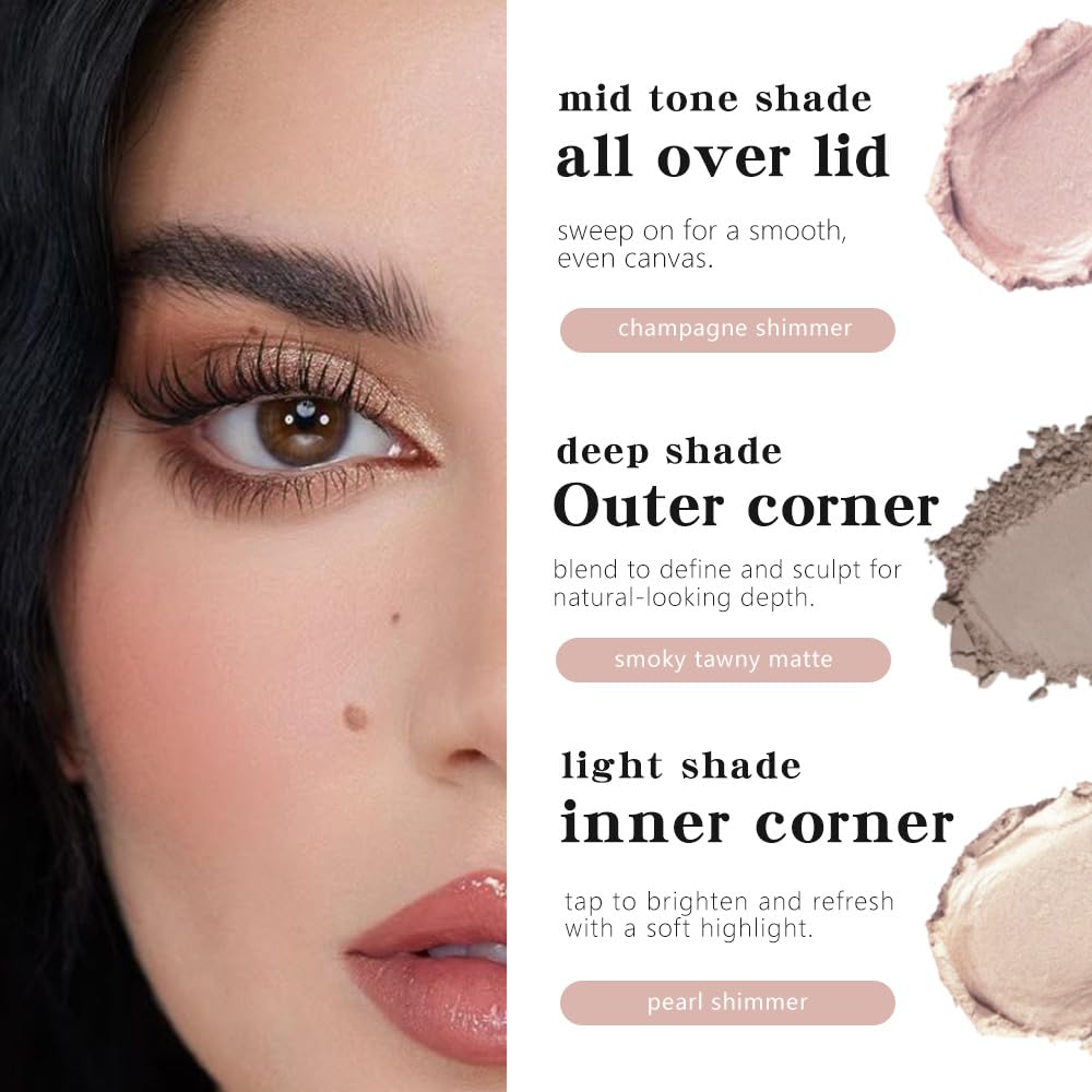 AMY'S DIARY 2 Color Shimmer Matte Eyeshadow Palette 4 pcs set – Shimmer matte Shades eye shadow for Eye Makeup, Long-Lasting & Highly Pigmented, Vegan & Cruelty-Free for woman (01+02+03+04)-BrightBean Baby