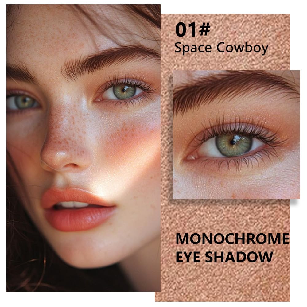 Glittler Single Eye Shadow Palette Makeup, Champagne Gold Sparkle Shimmer Monochrome Eyeshadow For Old Women, Pigmented Waterproof Sombras Para Ojos, Vegan, Talc, Paraben & Cruelty Free, 01-BrightBean Baby