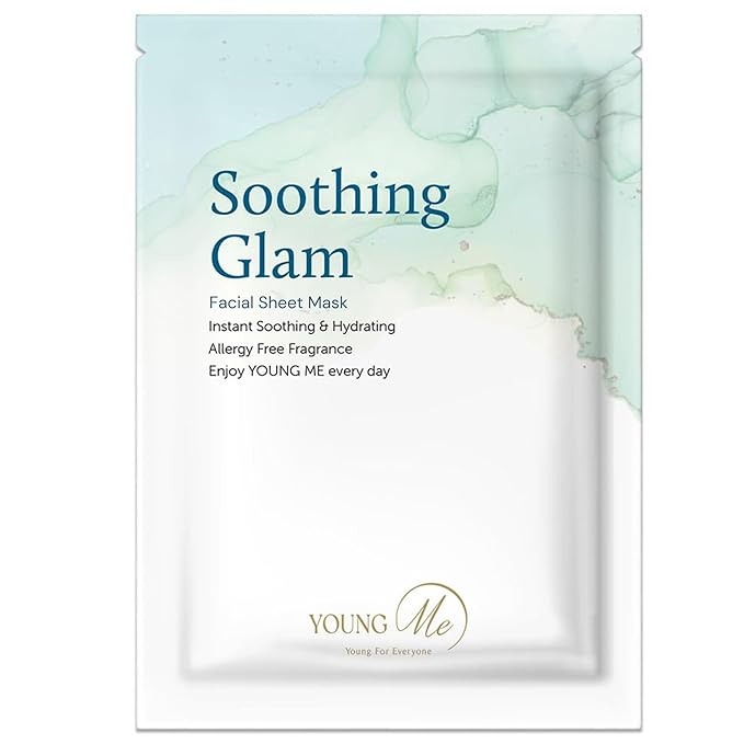 YoungMe Soothing Glam Facial Sheet Mask - 1 Sheets Face Masks | Korean Face Mask Skincare - Deep Real Masks for Sensitive Skin or All Skin Types-BrightBean Baby