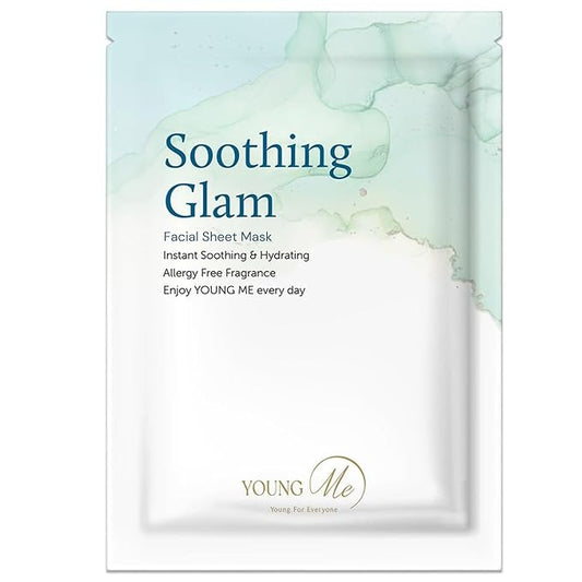 YoungMe Soothing Glam Facial Sheet Mask - 1 Sheets Face Masks | Korean Face Mask Skincare - Deep Real Masks for Sensitive Skin or All Skin Types-BrightBean Baby