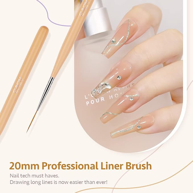 GAOY 8 Pcs Nail Brushes for Nail Art, Nail Design Tools for Nail Detail Painting, French Liner and Dotting Pens for Nail DIY-BrightBean Baby