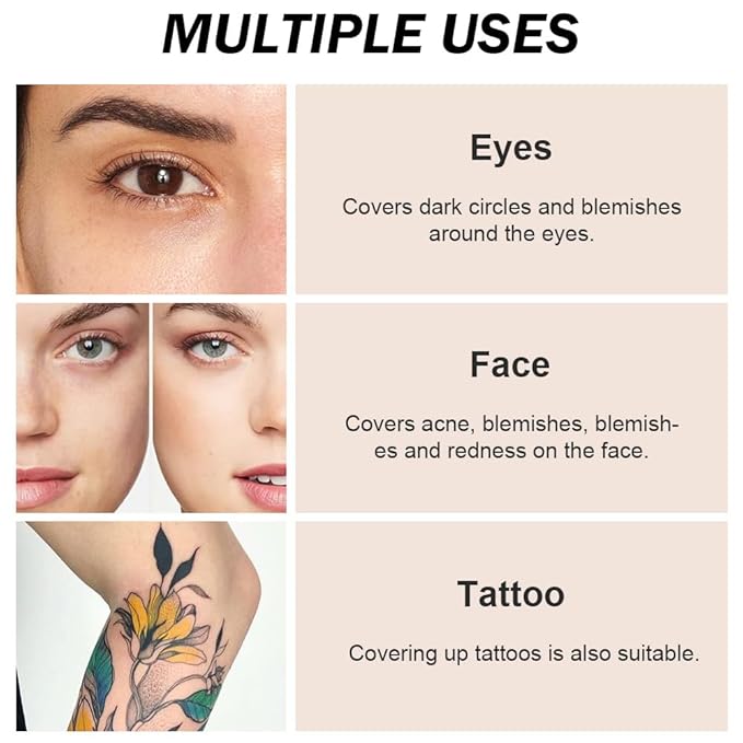 Pot Concealer with Makeup Brush Set,Tattoo Color Correcting Concealer,Full Face Color Correcting Conceal Foundation,Under Eye Concealer Brightener Dark Eye Ring corrector de ojeras (05-MEDIUM HONEY)-BrightBean Baby