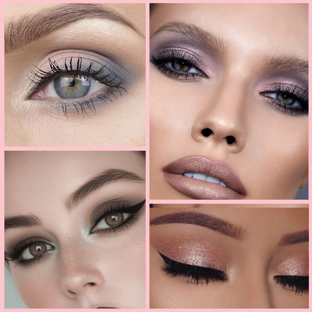 4Colors Eyeshadow Makeup Palette,Nude Gray Black Natural Neutral Powde Eye Shadow Palette for Older Women,Long Lasting Naturing-Looking,Lightweight,Waterproof,Eye Makeup Kit Travel Size-BrightBean Baby