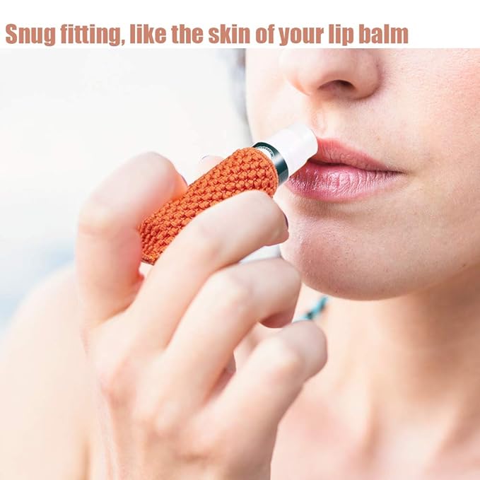 WK IEASON Lip Balm Sleeves Holder Keychain 3pcs Clip on Chapstick Lipstick Sleeves Keychain Holder Pouch Tight-Knit Elastic Lipstick Sleeves Key Ring(Black/Jade/Orange)-BrightBean Baby