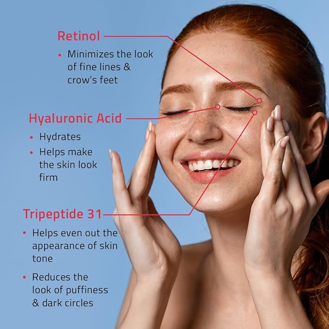 YEOUTH Retinol Eye Cream with Hyaluronic Acid, Hydrating Under Eye Cream for a Refreshed Appearance, Retinol Cream for Face, Eye Care 2oz-BrightBean Baby