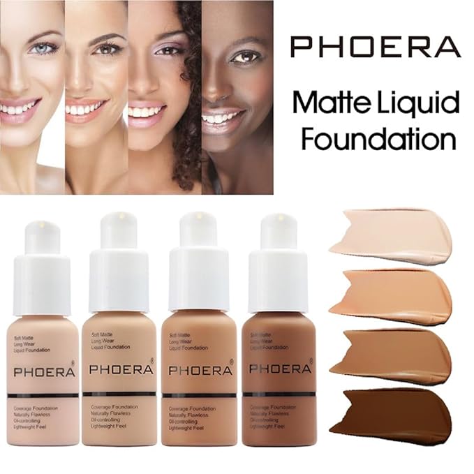 2 Pack PHOERA Foundation 103 Warm Peach Makeup,Full Coverage Foundation for Women and Girls-BrightBean Baby