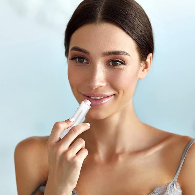 50 Pcs Lip Balm Containers Tubes Empty 3/16 oz Clear Lip Tubes and Shrink Wrap, Lip Gloss Tubes Lip Balm Containers with White Caps Twist Tubes for making Gifts, Travel-BrightBean Baby