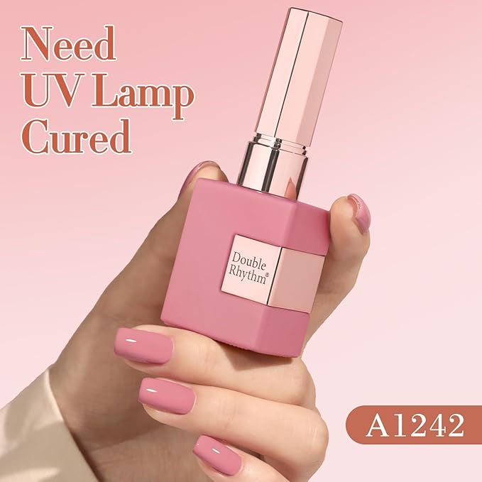 Double Rhythm 6 Pcs 15 ML Gel Polish Set Same Color Same Bottle Soak Off Gel Polish Kit Nail Art Manicure Salon DIY at Home for Women (Light Beige Nude Pink Neutral Rose-T6-4)-BrightBean Baby